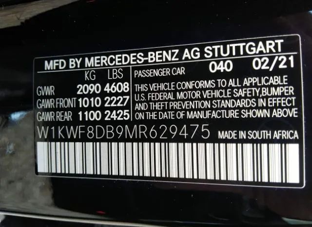 Photo 8 VIN: W1KWF8DB9MR629475 - MERCEDES-BENZ C-KLASSE 