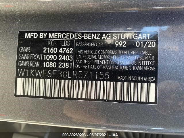 Photo 8 VIN: W1KWF8EB0LR571155 - MERCEDES-BENZ C-CLASS 