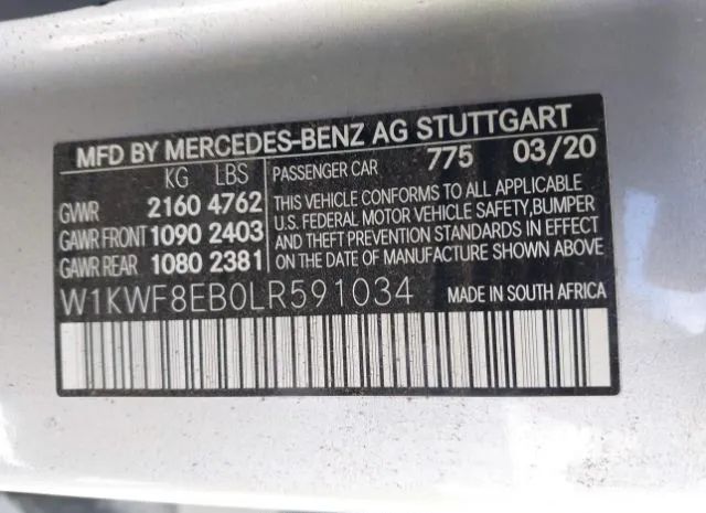 Photo 8 VIN: W1KWF8EB0LR591034 - MERCEDES-BENZ C-KLASSE 