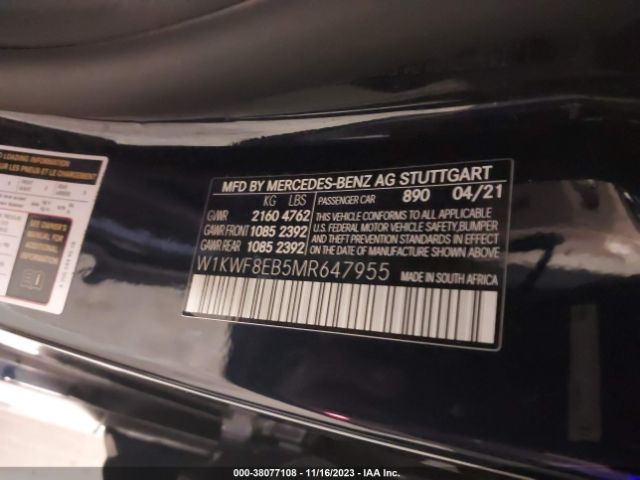 Photo 8 VIN: W1KWF8EB5MR647955 - MERCEDES-BENZ C 300 