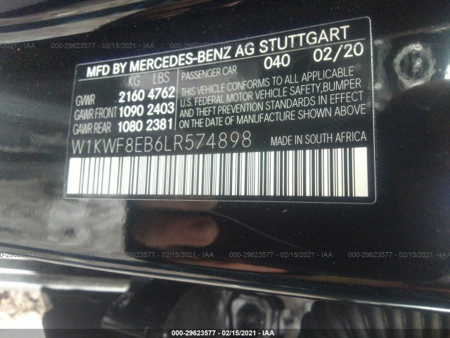 Photo 8 VIN: W1KWF8EB6LR574898 - MERCEDES-BENZ C-CLASS 