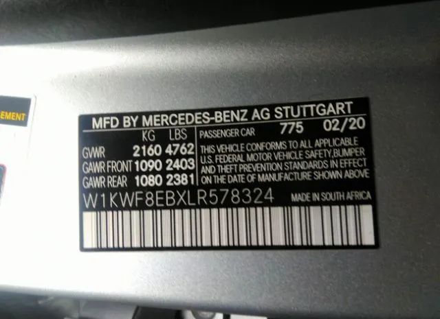 Photo 8 VIN: W1KWF8EBXLR578324 - MERCEDES-BENZ C 300 