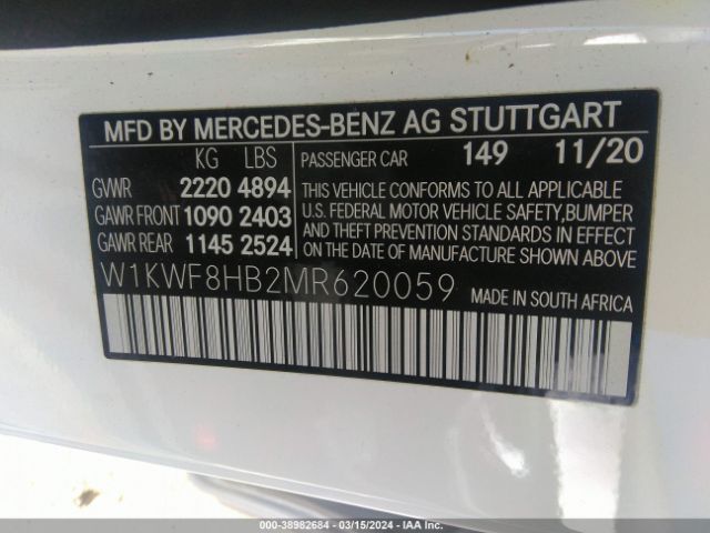 Photo 8 VIN: W1KWF8HB2MR620059 - MERCEDES-BENZ AMG C 63 