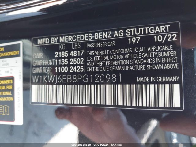 Photo 8 VIN: W1KWJ6EB8PG120981 - MERCEDES-BENZ C-CLASS 