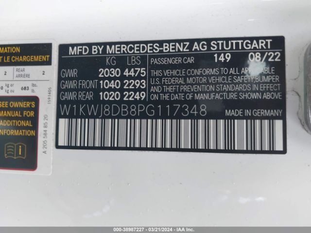 Photo 8 VIN: W1KWJ8DB8PG117348 - MERCEDES-BENZ C 300 