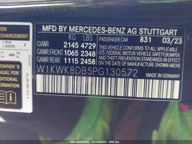 Photo 8 VIN: W1KWK8DB5PG130572 - MERCEDES-BENZ C 300 