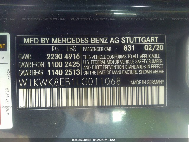 Photo 8 VIN: W1KWK8EB1LG011068 - MERCEDES-BENZ C-CLASS 