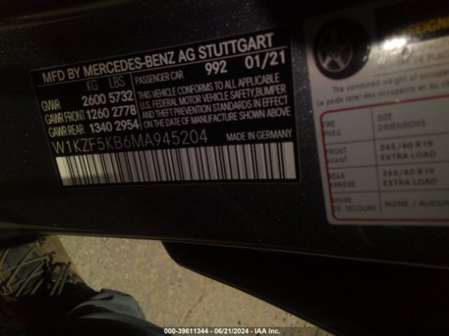 Photo 8 VIN: W1KZF5KB6MA945204 - MERCEDES-BENZ E-CLASS 