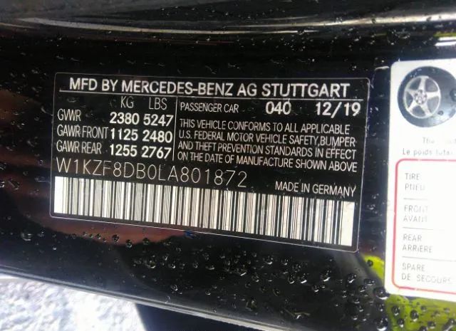 Photo 8 VIN: W1KZF8DB0LA801872 - MERCEDES-BENZ E-CLASS 