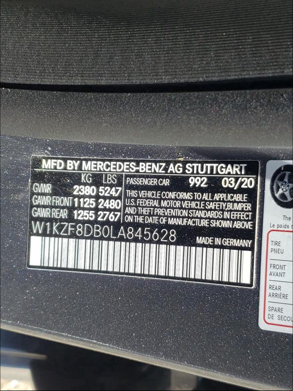 Photo 9 VIN: W1KZF8DB0LA845628 - MERCEDES-BENZ E 350 