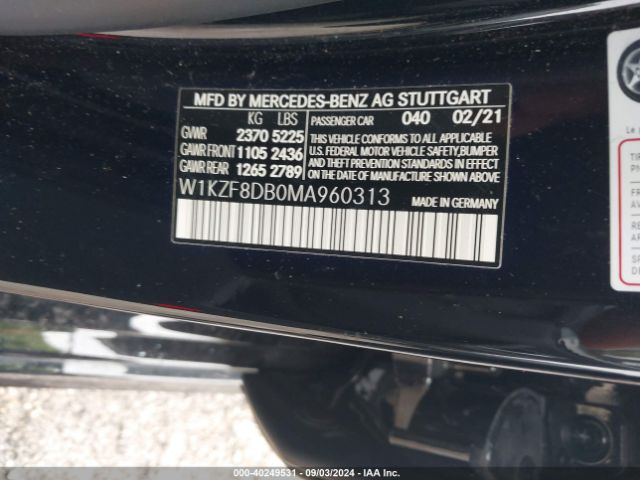 Photo 8 VIN: W1KZF8DB0MA960313 - MERCEDES-BENZ E-CLASS 