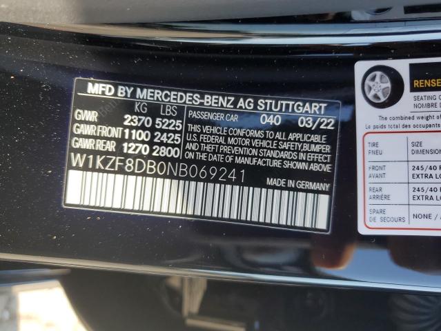 Photo 11 VIN: W1KZF8DB0NB069241 - MERCEDES-BENZ E-CLASS 