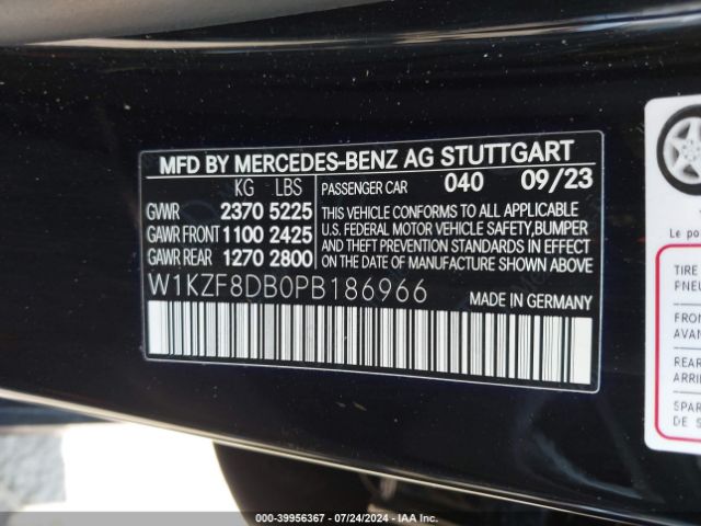 Photo 8 VIN: W1KZF8DB0PB186966 - MERCEDES-BENZ E-CLASS 