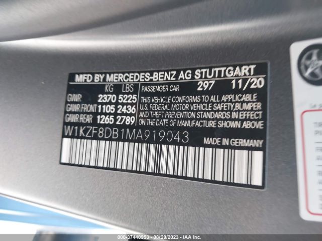 Photo 8 VIN: W1KZF8DB1MA919043 - MERCEDES-BENZ E 350 