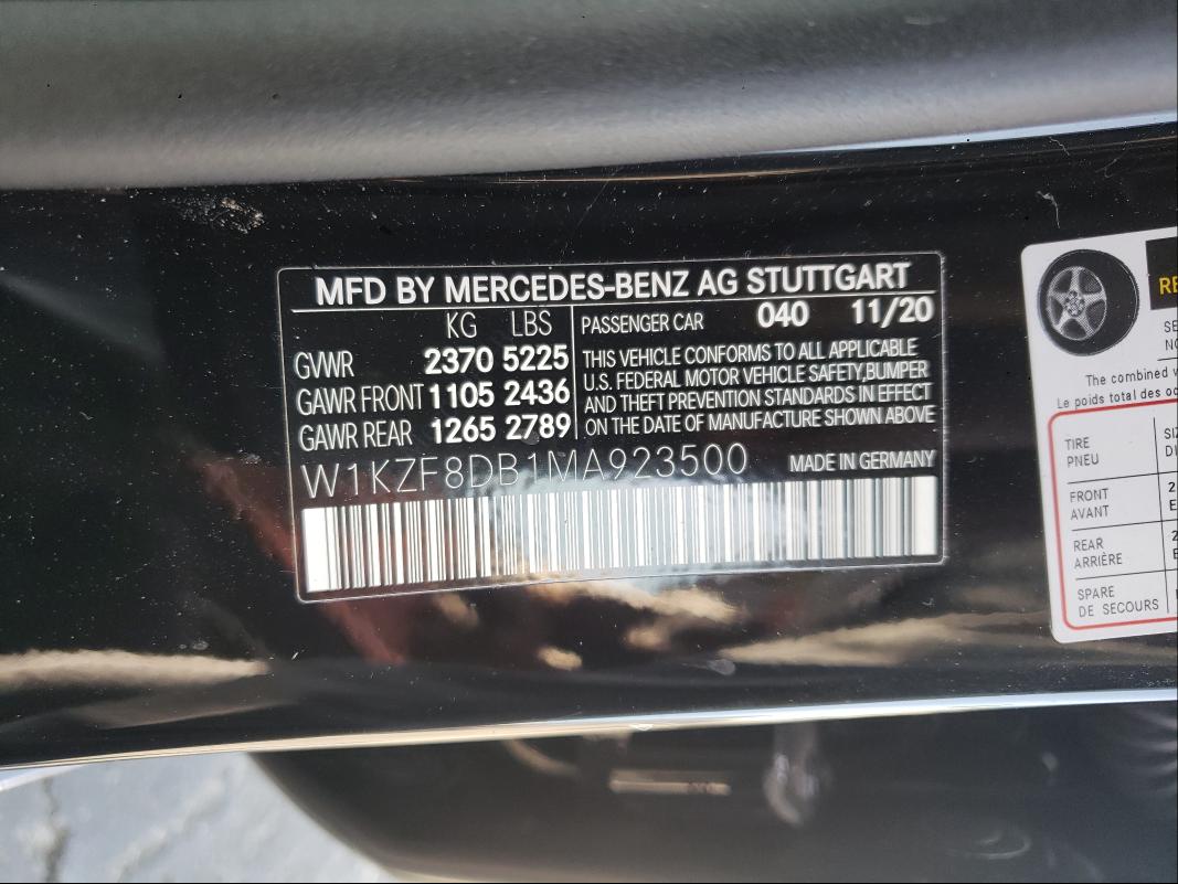 Photo 9 VIN: W1KZF8DB1MA923500 - MERCEDES-BENZ E 350 