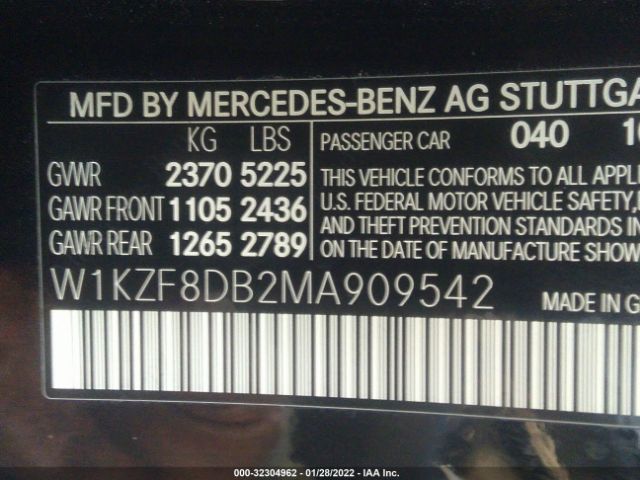 Photo 8 VIN: W1KZF8DB2MA909542 - MERCEDES-BENZ E-CLASS 