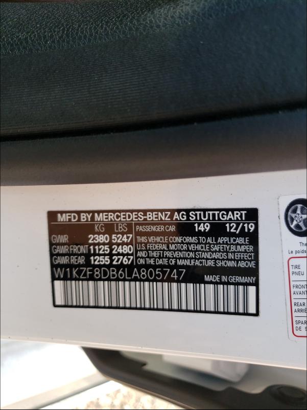 Photo 9 VIN: W1KZF8DB6LA805747 - MERCEDES-BENZ E 350 