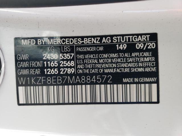 Photo 11 VIN: W1KZF8EB7MA884572 - MERCEDES-BENZ E-CLASS 