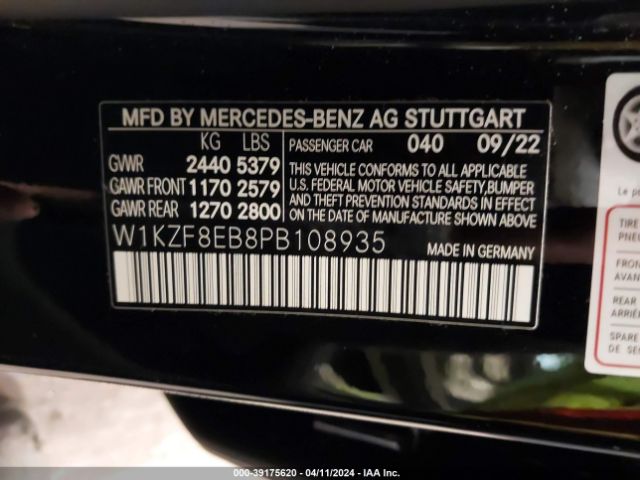 Photo 8 VIN: W1KZF8EB8PB108935 - MERCEDES-BENZ E 350 