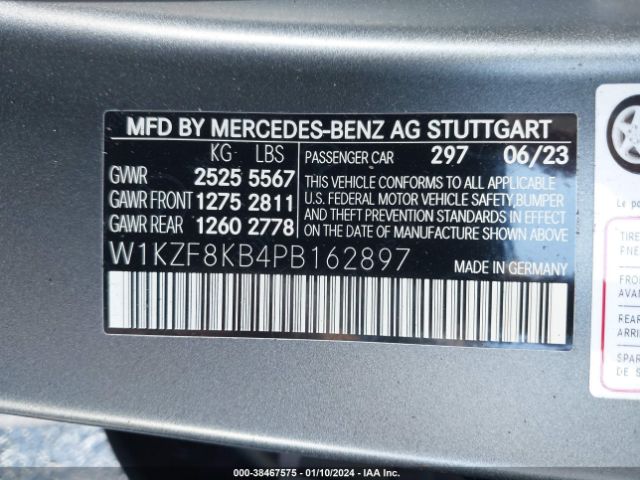 Photo 8 VIN: W1KZF8KB4PB162897 - MERCEDES-BENZ E-CLASS 