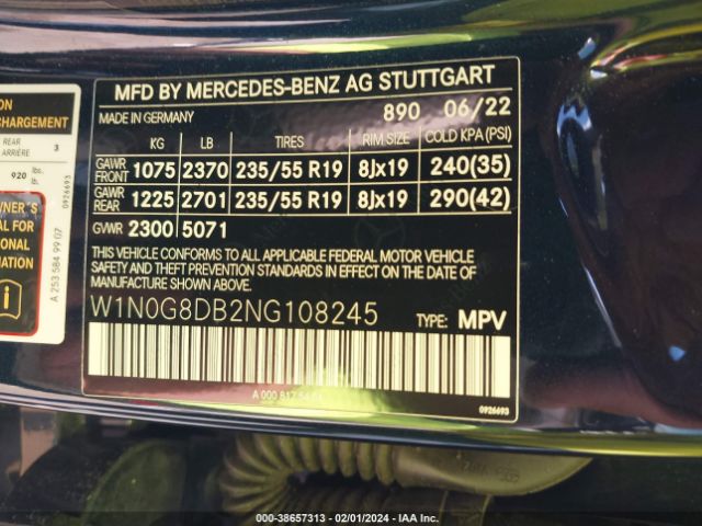 Photo 8 VIN: W1N0G8DB2NG108245 - MERCEDES-BENZ GLC 300 