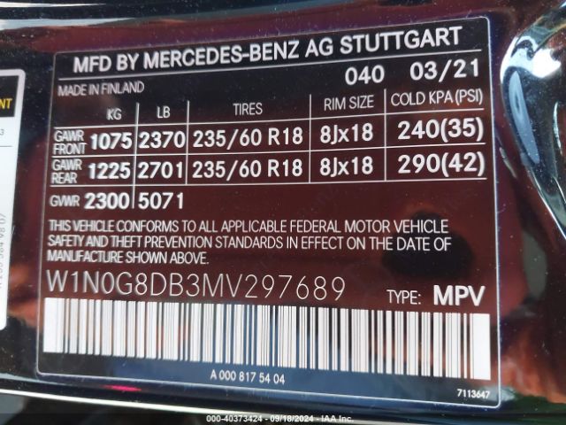 Photo 8 VIN: W1N0G8DB3MV297689 - MERCEDES-BENZ GLC-CLASS 