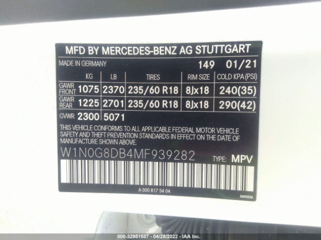 Photo 8 VIN: W1N0G8DB4MF939282 - MERCEDES-BENZ GLC 