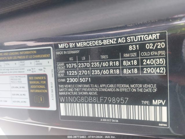 Photo 8 VIN: W1N0G8DB8LF798957 - MERCEDES-BENZ GLC-CLASS 