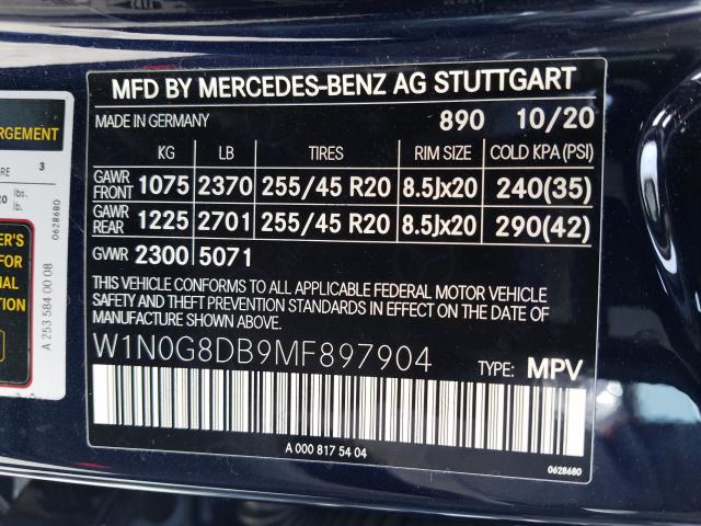 Photo 9 VIN: W1N0G8DB9MF897904 - MERCEDES-BENZ GLC 300 