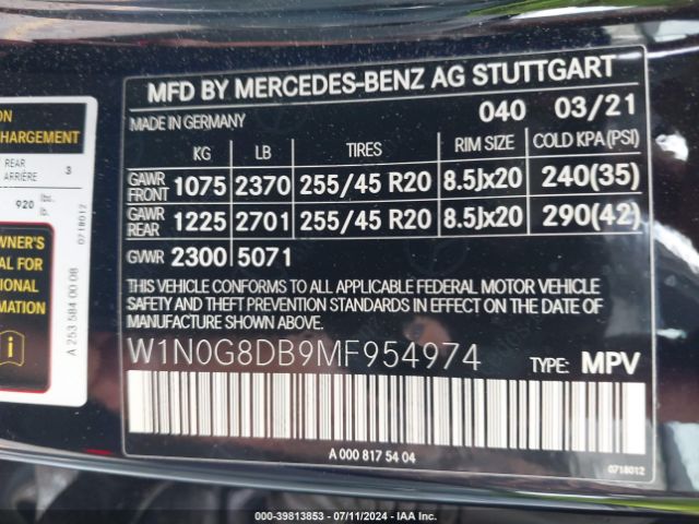 Photo 8 VIN: W1N0G8DB9MF954974 - MERCEDES-BENZ GLC-CLASS 