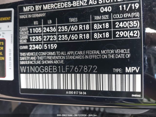 Photo 8 VIN: W1N0G8EB1LF767872 - MERCEDES-BENZ GLC-CLASS 