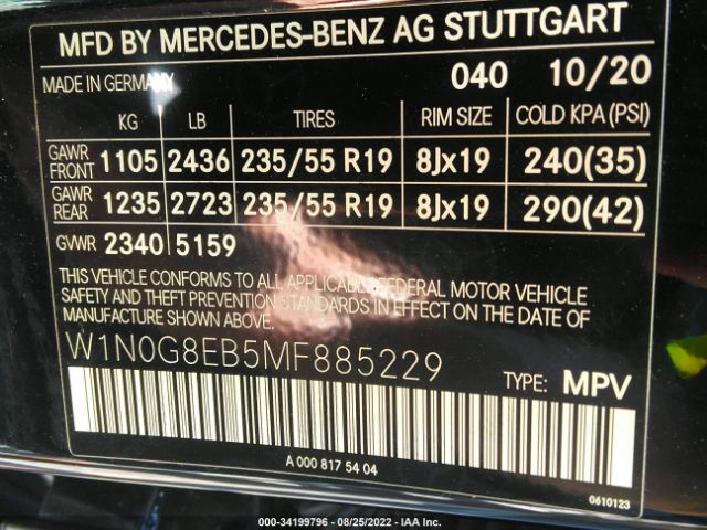 Photo 8 VIN: W1N0G8EB5MF885229 - MERCEDES-BENZ GLC 