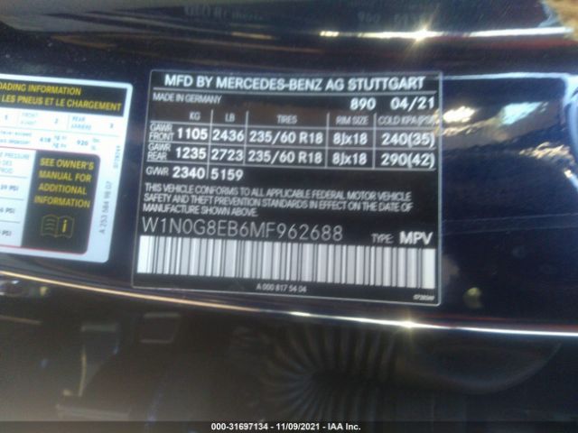 Photo 8 VIN: W1N0G8EB6MF962688 - MERCEDES-BENZ GLC 