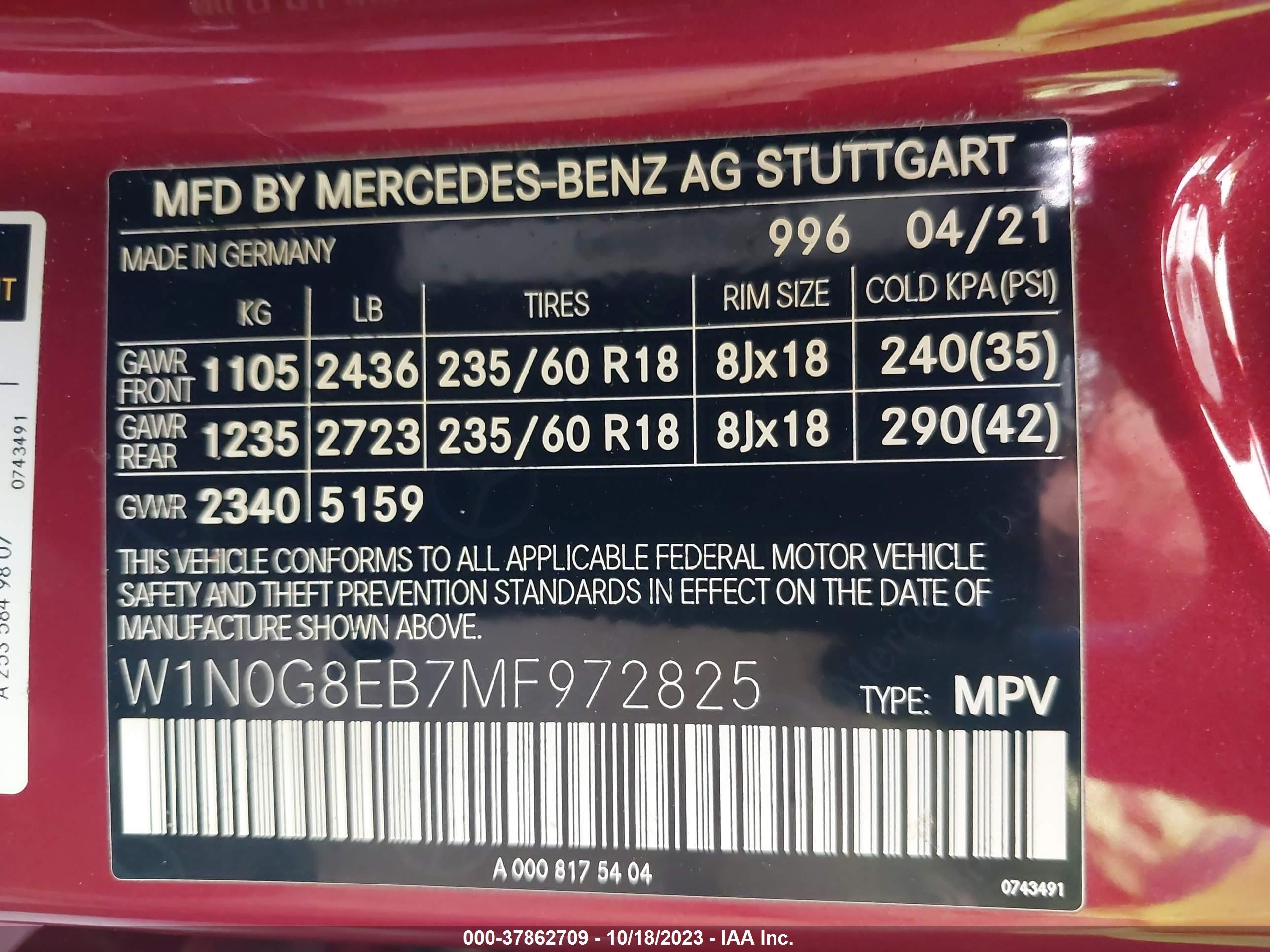 Photo 8 VIN: W1N0G8EB7MF972825 - MERCEDES-BENZ GLC 