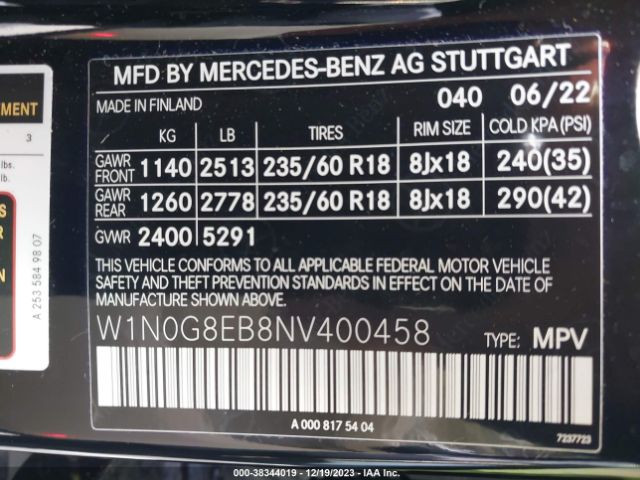 Photo 8 VIN: W1N0G8EB8NV400458 - MERCEDES-BENZ GLC 300 