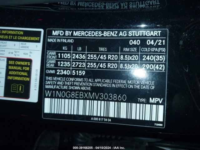 Photo 8 VIN: W1N0G8EBXMV303860 - MERCEDES-BENZ GLC 300 