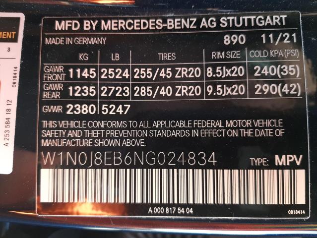 Photo 9 VIN: W1N0J8EB6NG024834 - MERCEDES-BENZ GL-CLASS 