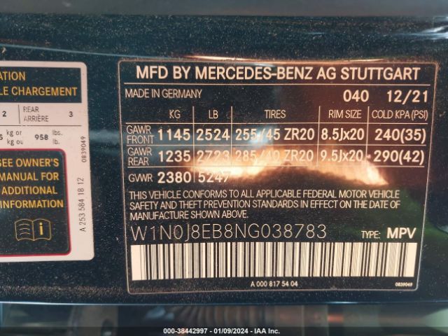 Photo 8 VIN: W1N0J8EB8NG038783 - MERCEDES-BENZ GLC 300 