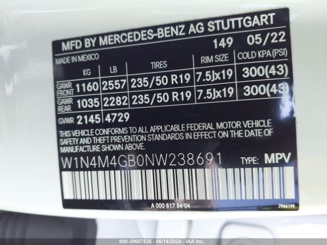 Photo 8 VIN: W1N4M4GB0NW238691 - MERCEDES-BENZ GLB-CLASS 