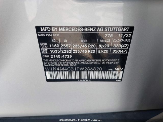 Photo 8 VIN: W1N4M4GB1PW286820 - MERCEDES-BENZ GLB 