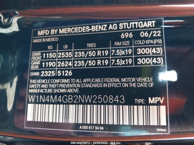 Photo 8 VIN: W1N4M4GB2NW250843 - MERCEDES-BENZ GLB-CLASS 