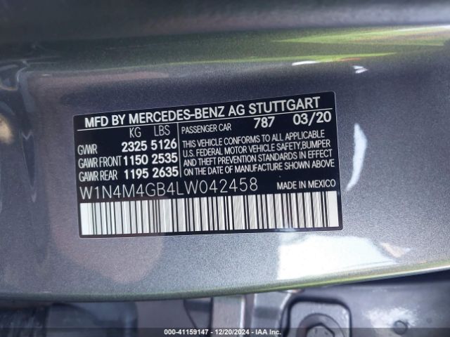 Photo 8 VIN: W1N4M4GB4LW042458 - MERCEDES-BENZ GLB-CLASS 