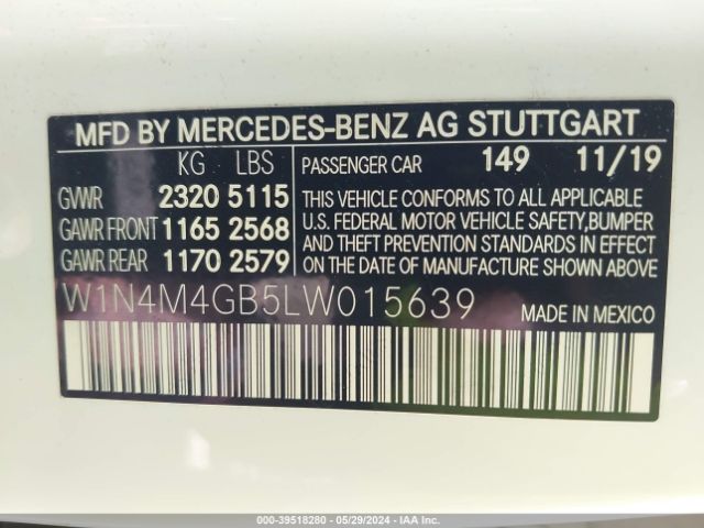 Photo 8 VIN: W1N4M4GB5LW015639 - MERCEDES-BENZ GLB 250 