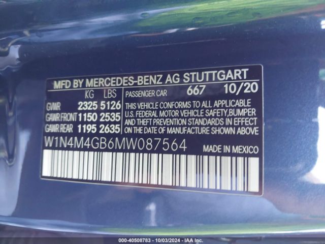 Photo 8 VIN: W1N4M4GB6MW087564 - MERCEDES-BENZ GLB-CLASS 