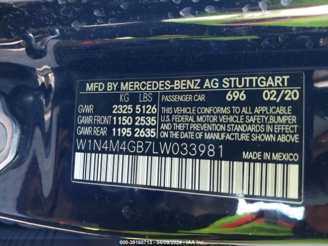 Photo 8 VIN: W1N4M4GB7LW033981 - MERCEDES-BENZ GLB 250 