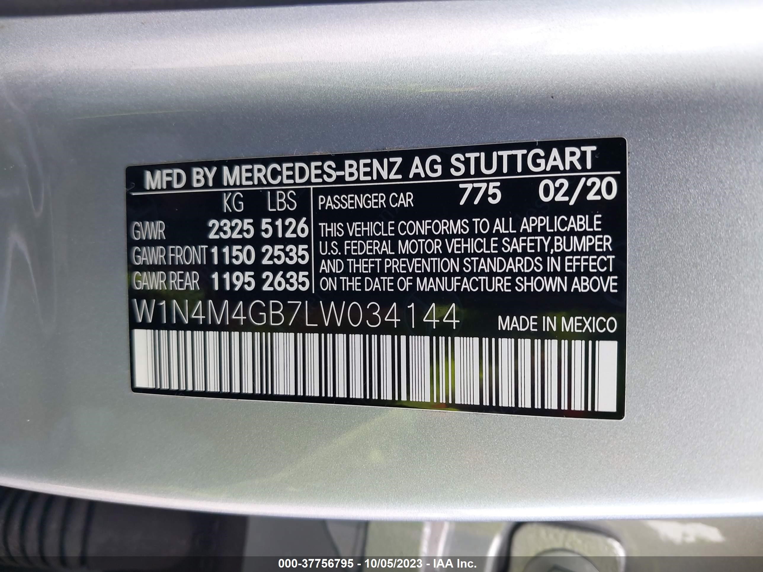 Photo 8 VIN: W1N4M4GB7LW034144 - MERCEDES-BENZ GLB 