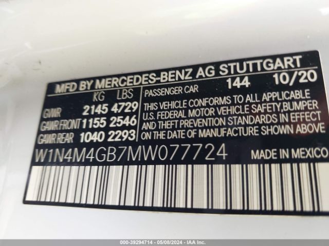 Photo 8 VIN: W1N4M4GB7MW077724 - MERCEDES-BENZ GLB 250 