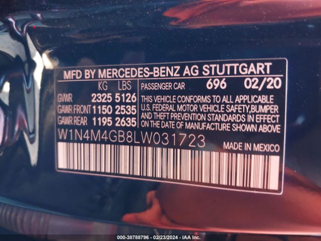 Photo 8 VIN: W1N4M4GB8LW031723 - MERCEDES-BENZ GLB 250 