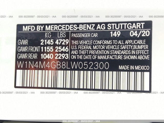 Photo 8 VIN: W1N4M4GB8LW052300 - MERCEDES-BENZ GLB 