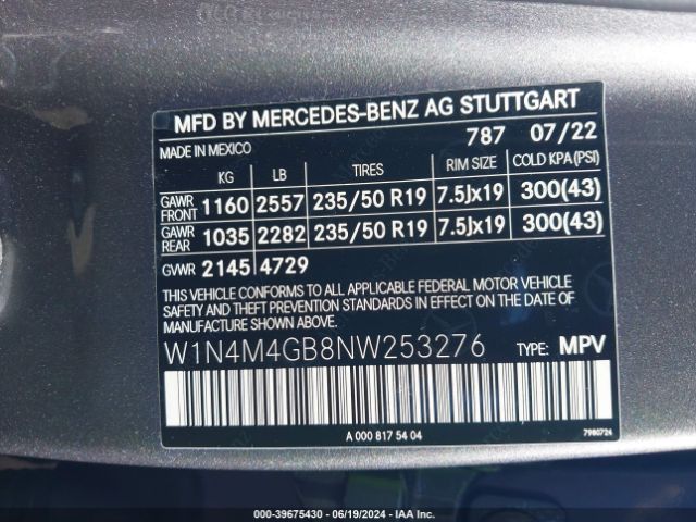 Photo 8 VIN: W1N4M4GB8NW253276 - MERCEDES-BENZ GLB-CLASS 